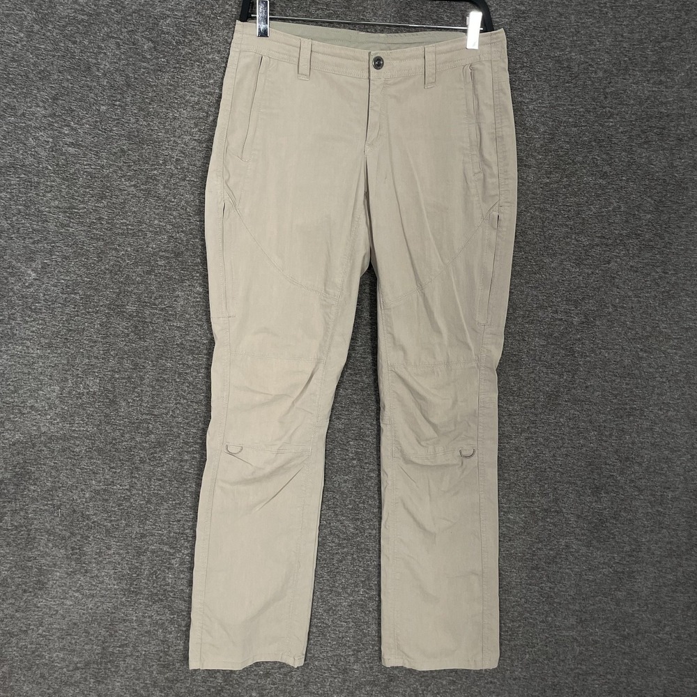 Kuhl Twill Khaki Pants Womens 6 Beige Stretch Hiking Travel Pockets Outdoor